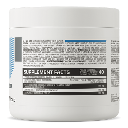 AOL 3000 mg – 120 capsules, A‑AKG + L‑ornithine + L‑lysine | OstroVit