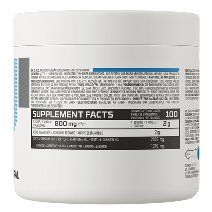 Acetyl L-carnitin | Acetyl L-carnitin HCl | 200 g | OstroVit