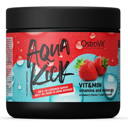 Aqua Kick VIT&amp;MIN – 300 g, Vitamine &amp; Mineralstoffe, Erdbeere | OstroVit