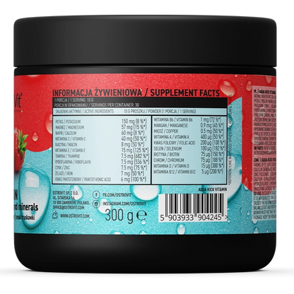 Aqua Kick VIT&amp;MIN – 300 g, Vitamine &amp; Mineralstoffe, Erdbeere | OstroVit