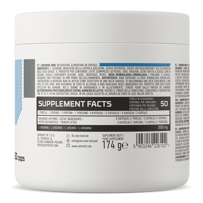 Arginine 3000 mg – 150 capsules, 50 porties | OstroVit