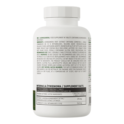 Ashwagandha VEGE – 200 tabletten, 375 mg (1,5% withanoliden) | OstroVit