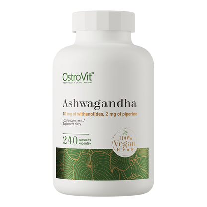 Ashwagandha VEGE – 240 vegan capsules, gestandaardiseerd extract + piperine | OstroVit