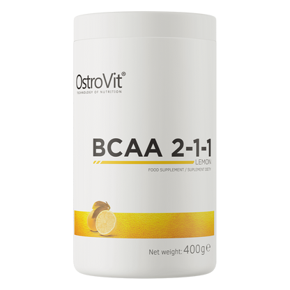 BCAA 2‑1‑1 Citroen – 400 g, 8 g BCAA per portie | OstroVit