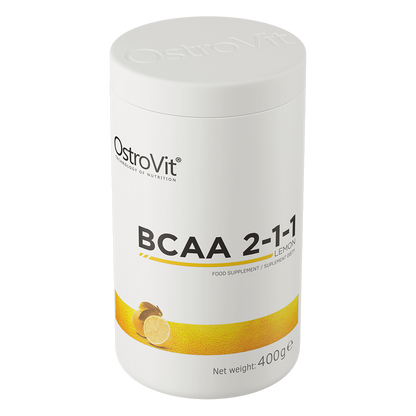 BCAA 2‑1‑1 Citroen – 400 g, 8 g BCAA per portie | OstroVit