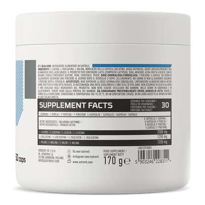 BCAA 5000 mg – 150 capsules, 5 g BCAA (2:1:1) per portie | OstroVit