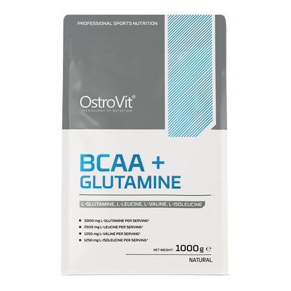 BCAA + Glutamine 1000 g – 5000 mg BCAA 2:1:1 + 5000 mg Glutamine, 100 Porties | OstroVit