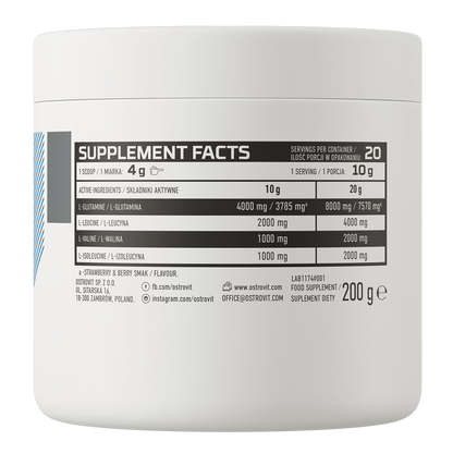 BCAA + Glutamine Citroen – 200 g poeder, 2:1:1 | OstroVit