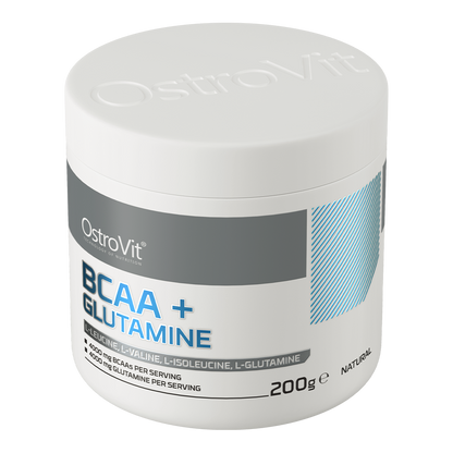 BCAA + Glutamine – 200 g poeder, 2:1:1 + 5 g glutamine | OstroVit