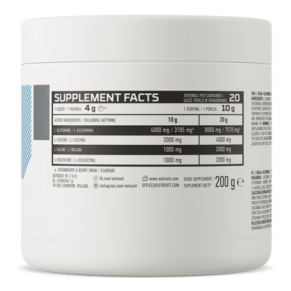 BCAA + Glutamine Wilde aardbei-bosbes 200 g