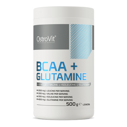 BCAA + Glutamine 500 g Citroen, 2:1:1 + 4 g glutamine | OstroVit