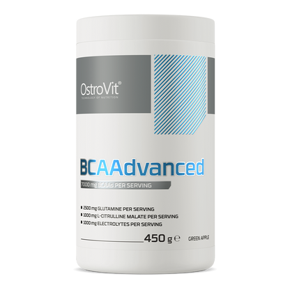BCAAdvanced Green Apple – 450 g, BCAA + elektrolyten + B6 | OstroVit