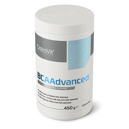 BCAAdvanced Green Apple – 450 g, BCAA + elektrolyten + B6 | OstroVit
