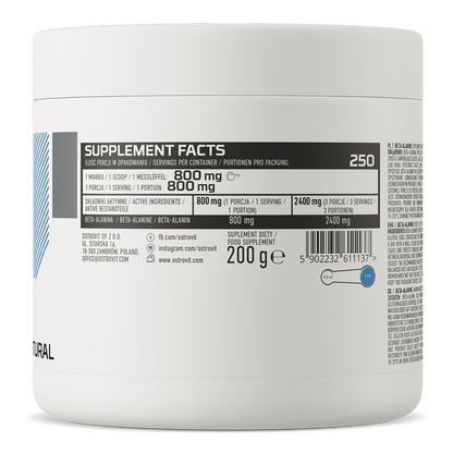 Beta‑Alanine – 200 g poeder, 800 mg per portie | OstroVit