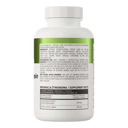 Betaine HCl + Pepsin 100 capsules