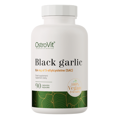 OstroVit Black Garlic VEGE 90 Capsules – 400 mg Gefermenteerd Knoflookextract | 0,1% SAC