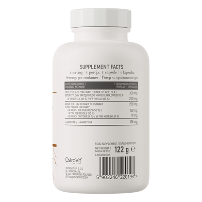 CLA + Green Tea + L‑Carnitine – 90 softgels, CLA 300 mg, Groene thee 200 mg | OstroVit