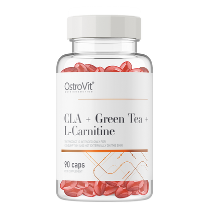 CLA + Green Tea + L‑Carnitine – 90 softgels, CLA 300 mg, Groene thee 200 mg | OstroVit