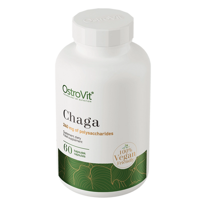 Chaga VEGE – 60 vegane Kapseln, 600 mg (40 % Polysaccharide) | OstroVit