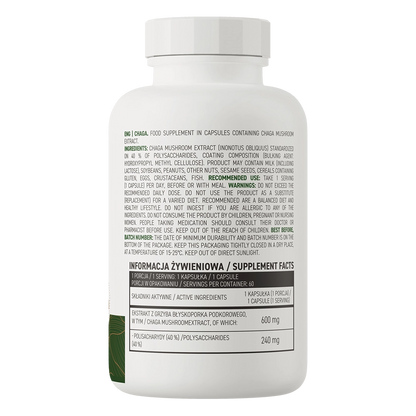 Chaga VEGE – 60 vegane Kapseln, 600 mg (40 % Polysaccharide) | OstroVit
