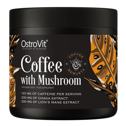 Coffee with Mushrooms – 150 g, 120 mg cafeïne + L‑theanine | OstroVit
