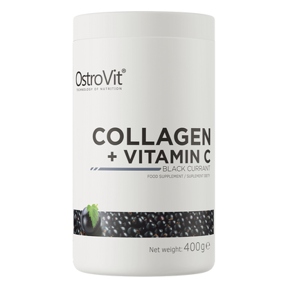 Collagen + Vitamin C – 400 g, Zwarte bes, 8 700 mg collageen | OstroVit