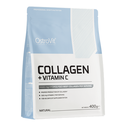 Collagen + Vitamin C – 400 g, 9,5 g collageen + 500 mg Vitamine C per portie | OstroVit