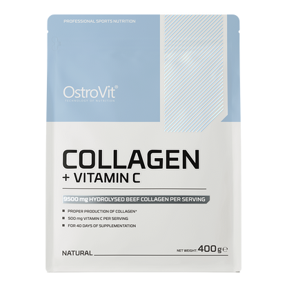 Collagen + Vitamin C – 400 g, 9,5 g collageen + 500 mg Vitamine C per portie | OstroVit