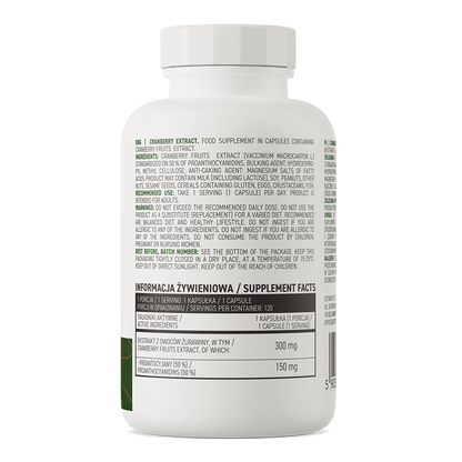 Cranberry Extract VEGE – 120 vegan capsules, 50% PAC’s | OstroVit