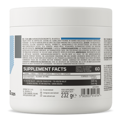 Creatine Malate 3600 mg – 180 capsules, 60 porties | OstroVit