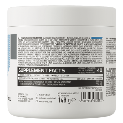 Creatine Monohydrate 3300 mg – 120 capsules, 40 porties | OstroVit