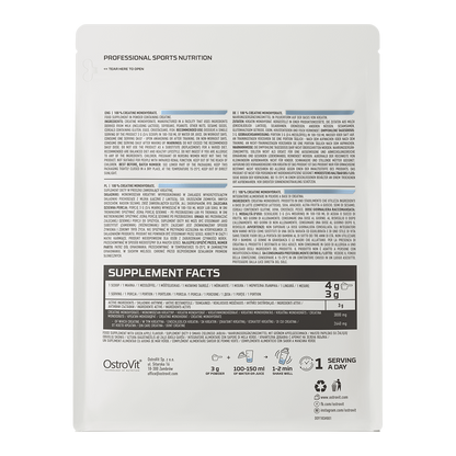 Creatine Monohydrate 500 g – 166 porties, 100% creatinemonohydraat | OstroVit