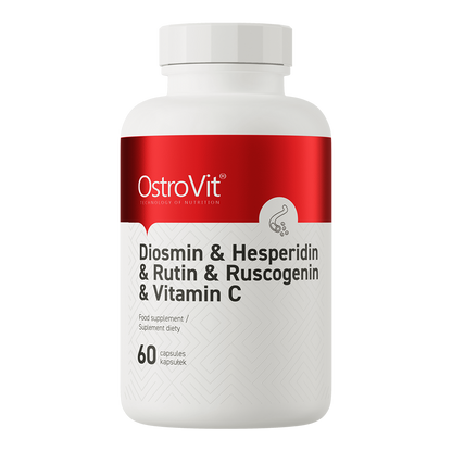 Diosmin + Hesperidin + Rutin + Ruscogenin + Vitamine C, 60 Capsules | OstroVit