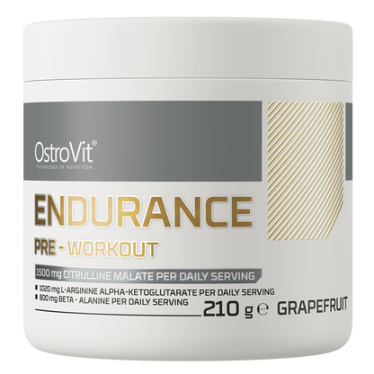 Endurance Pre‑Workout Grapefruit – 210 g, 200 mg cafeïne (30 porties) | OstroVit