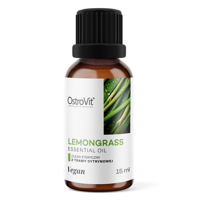 Essential Lemongrass Oil – 15 ml, 100% etherische olie, 282 druppels | OstroVit