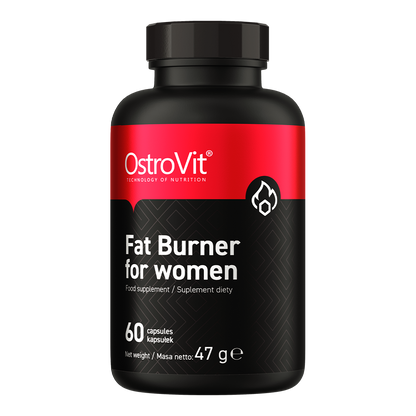 Fat Burner for Women – 60 capsules, L‑carnitine + cafeïne + chroom | OstroVit
