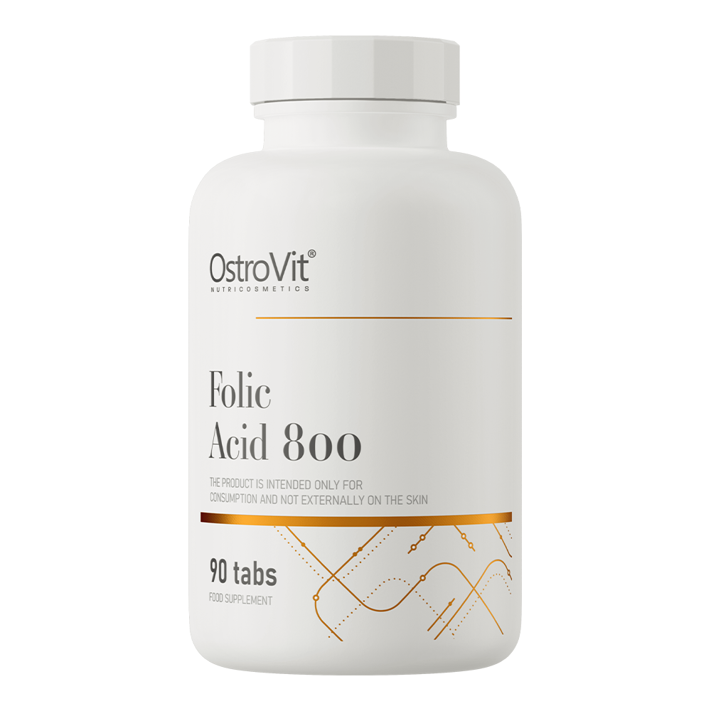 Folic Acid – 90 vegan tabletten, 800 µg foliumzuur | OstroVit