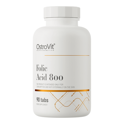 Folic Acid – 90 vegan tabletten, 800 µg foliumzuur | OstroVit