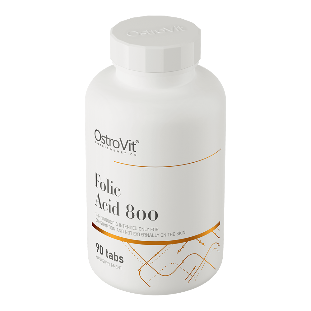 Folic Acid – 90 vegan tabletten, 800 µg foliumzuur | OstroVit