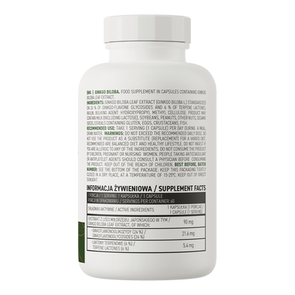 Ginkgo Biloba VEGE – 60 kapsler, 90 mg ekstrakt (24%/6%) | OstroVit
