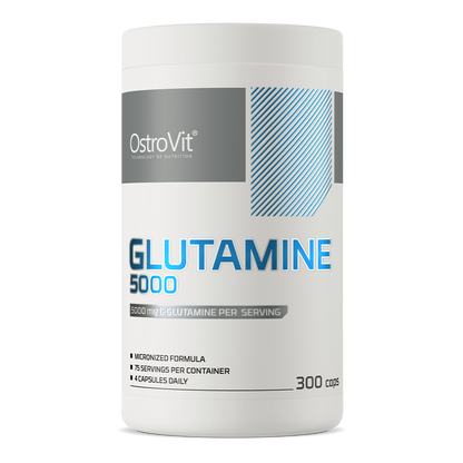 Glutamine 5000 mg – 300 capsules, 5 g per portie | OstroVit