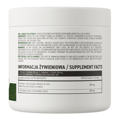 Grüntee-Extrakt | 50 % Polyphenole | Vegan | 100 g | Pulver | Natürlich | OstroVit 