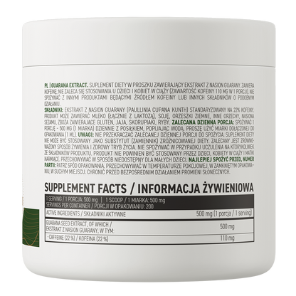 Guaranaekstrakt | Koffein 22% | Naturligt | Pulver | 100 g | OstroVit