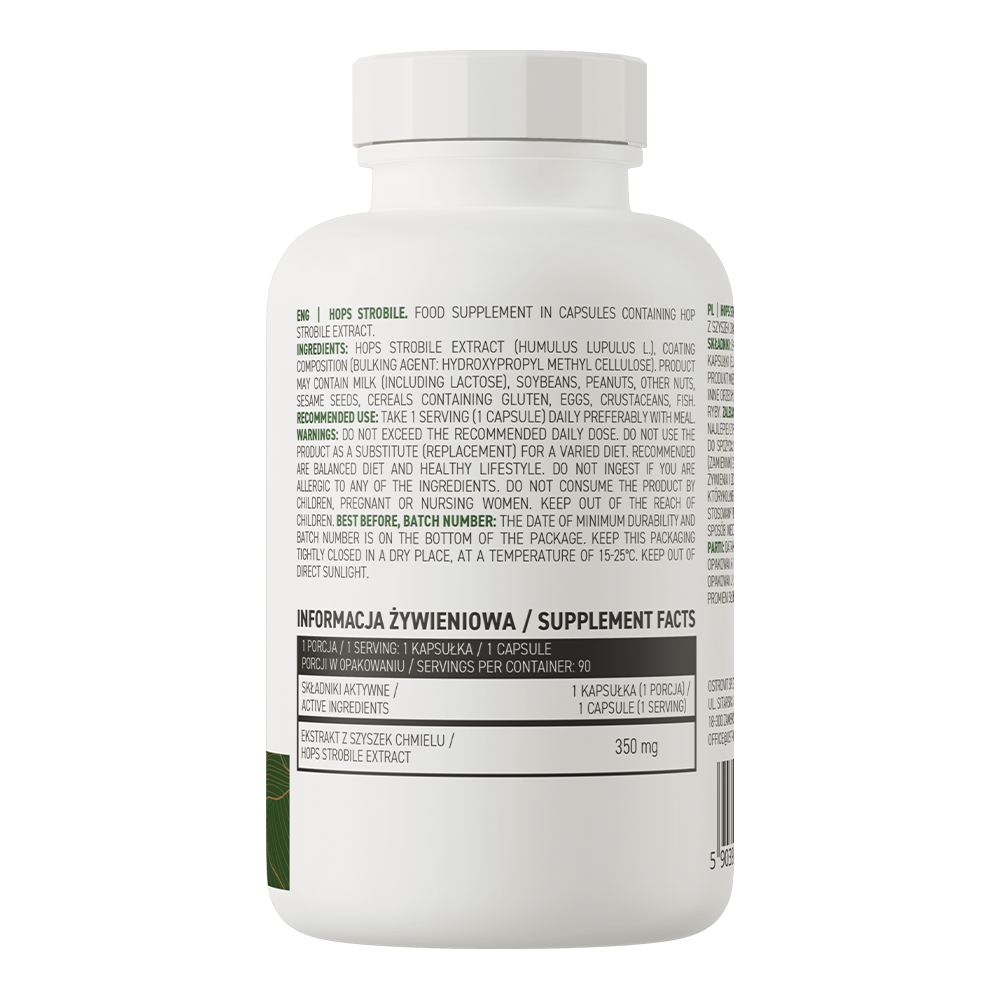 Hop Strobile | Hop Extract | Hopbel | Hops | Vegan | 90 Capsules | 350 mg | OstroVit