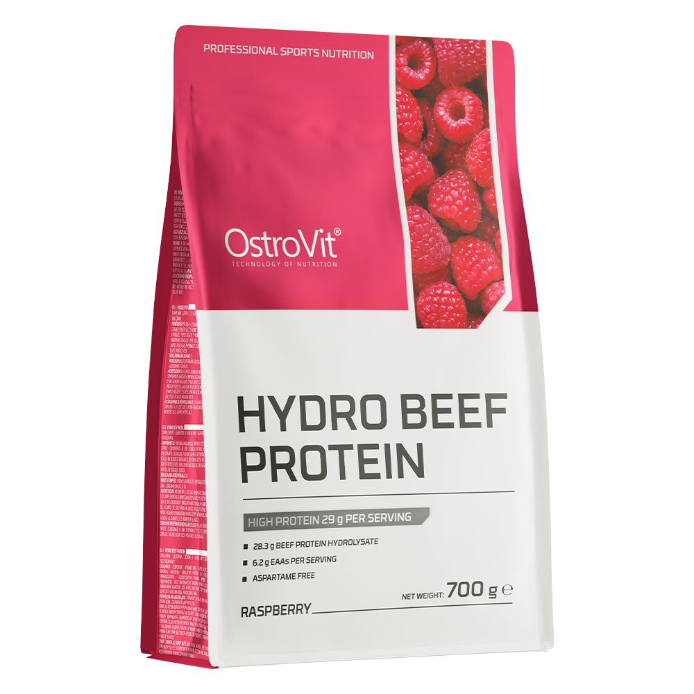 Hydro Beef Protein Framboos 700 g, 29 g Eiwit per Portie | OstroVit
