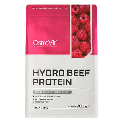 Hydro Beef Protein Framboos 700 g, 29 g Eiwit per Portie | OstroVit