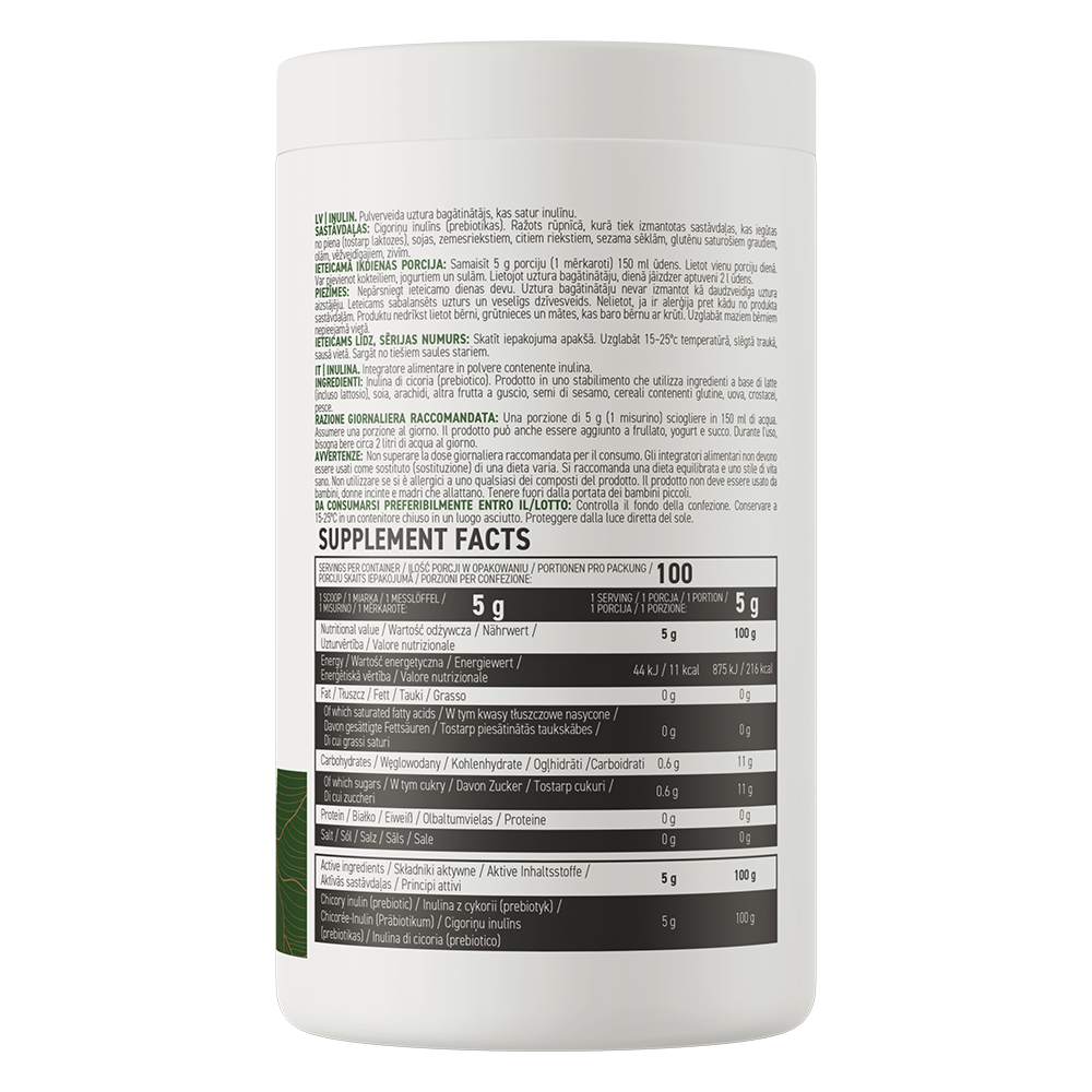 Inulin – 500 g poeder, Rijk aan vezels | OstroVit