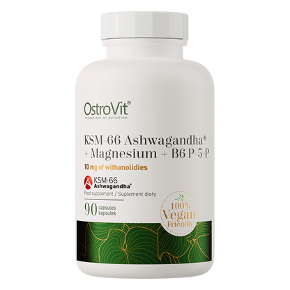 KSM-66 Ashwagandha + Magnesium + B6 – 90 vegan capsules | OstroVit