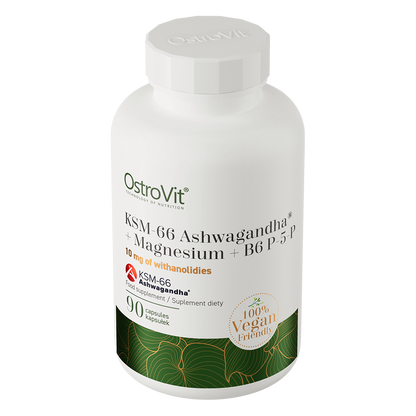 KSM-66 Ashwagandha + Magnesium + B6 – 90 vegan capsules | OstroVit