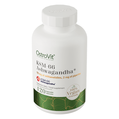 KSM-66 Ashwagandha VEGE 120 Capsules – 200 mg, 5% Withanoliden | OstroVit